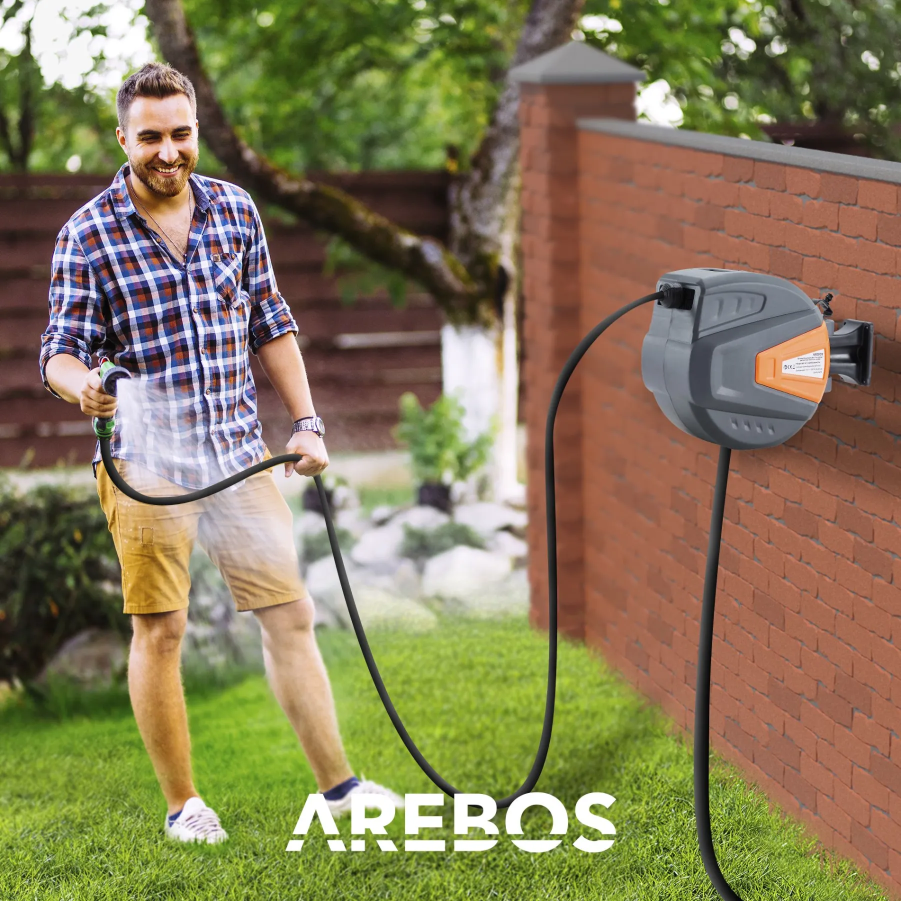 Automatischer Gartenschlauchaufroller 30 m