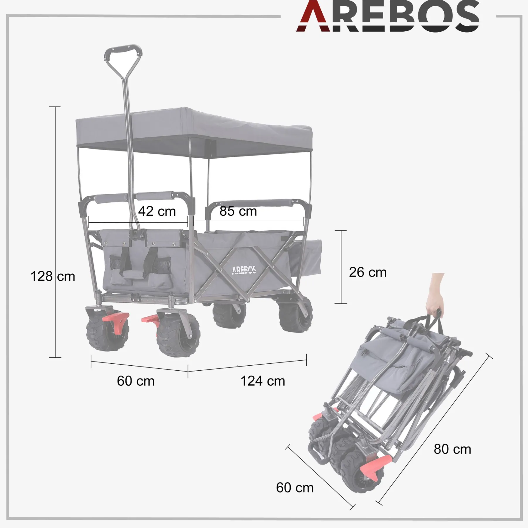 Bollerwagen mit Dach Standard