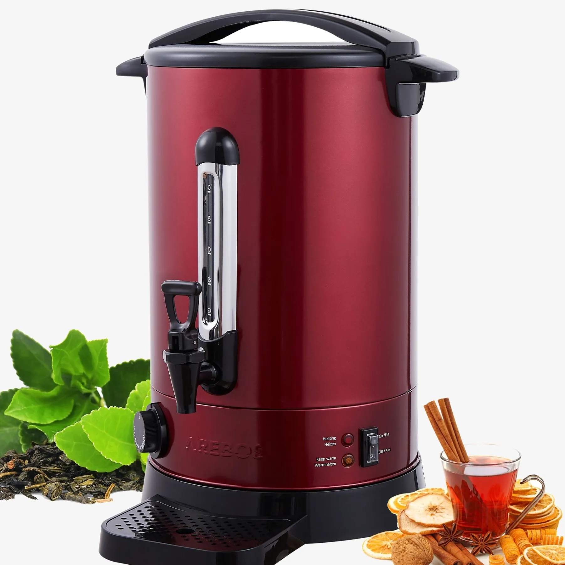 Glühweinkocher 6,8 L Rot