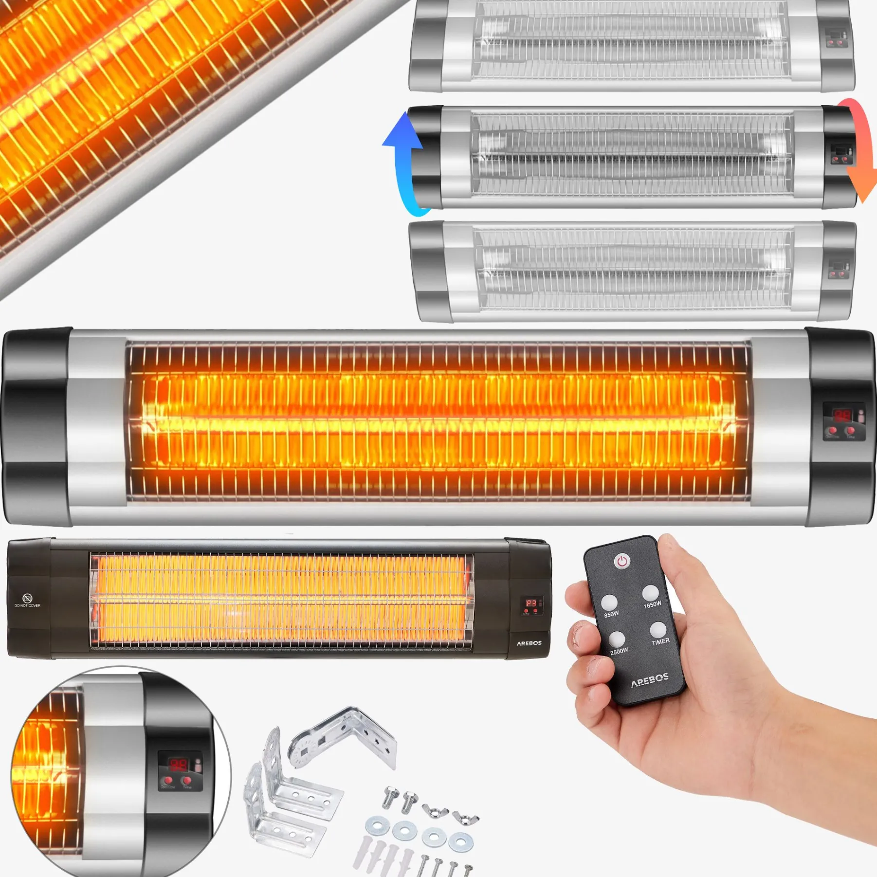 Heizstrahler 2500W - Wandmontage - Fernbedienung