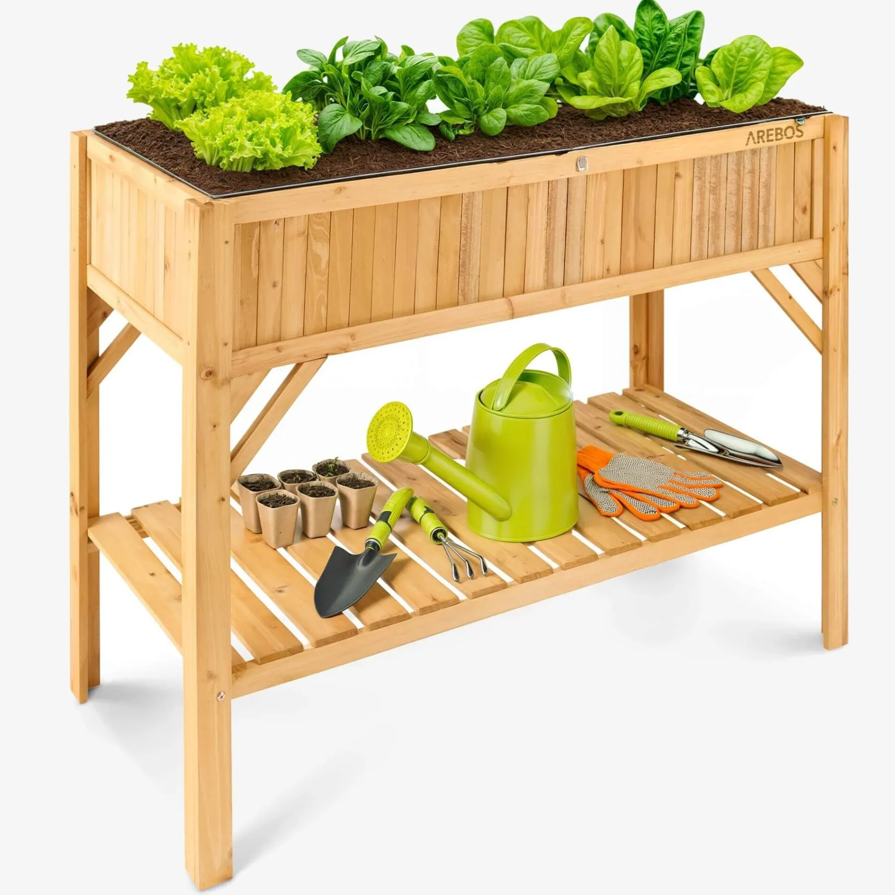 Holz Hochbeet mit Ablage