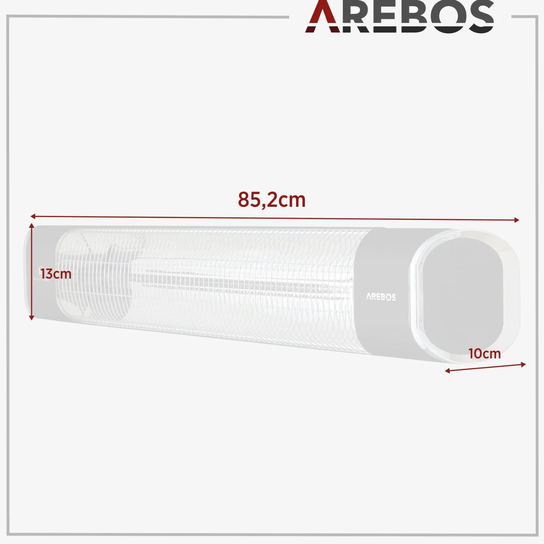 Infrarot Heizstrahler 2000W mit Fernbedienung Premium Schwarz