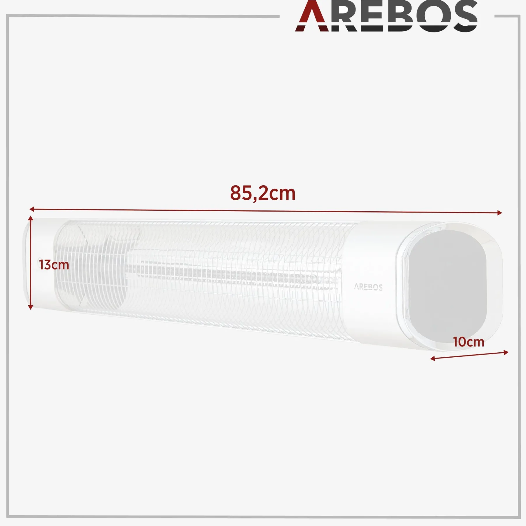 Infrarot Heizstrahler 2000W mit Fernbedienung Premium Silber