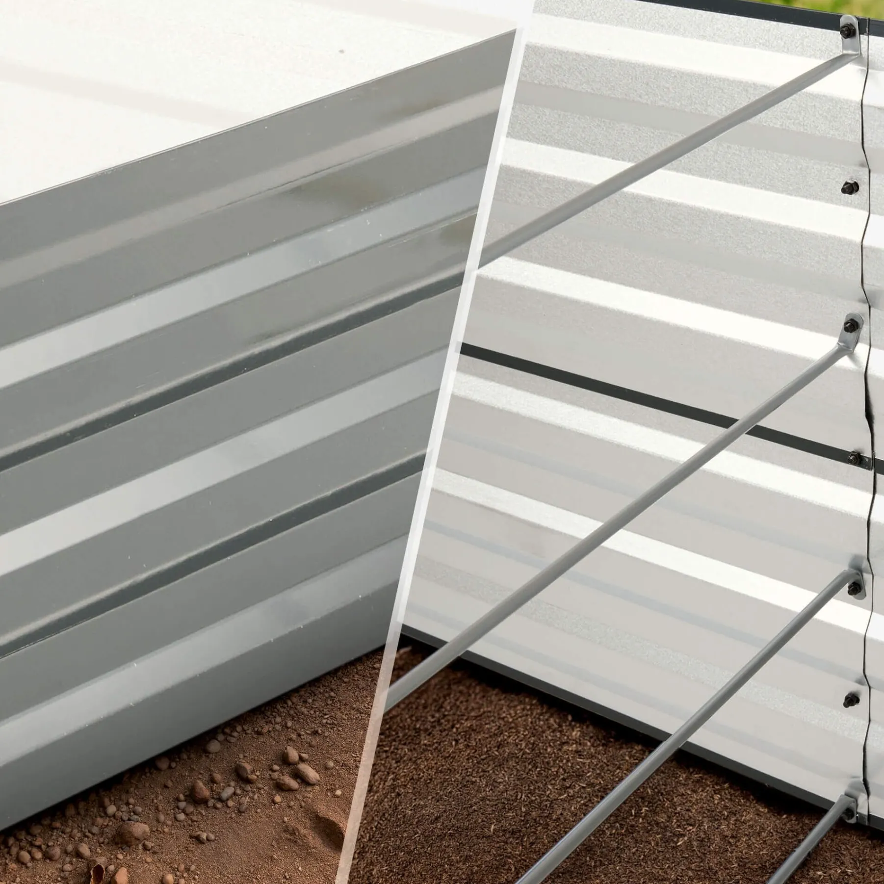 Metall Hochbeet 240 x 90 x 79 cm