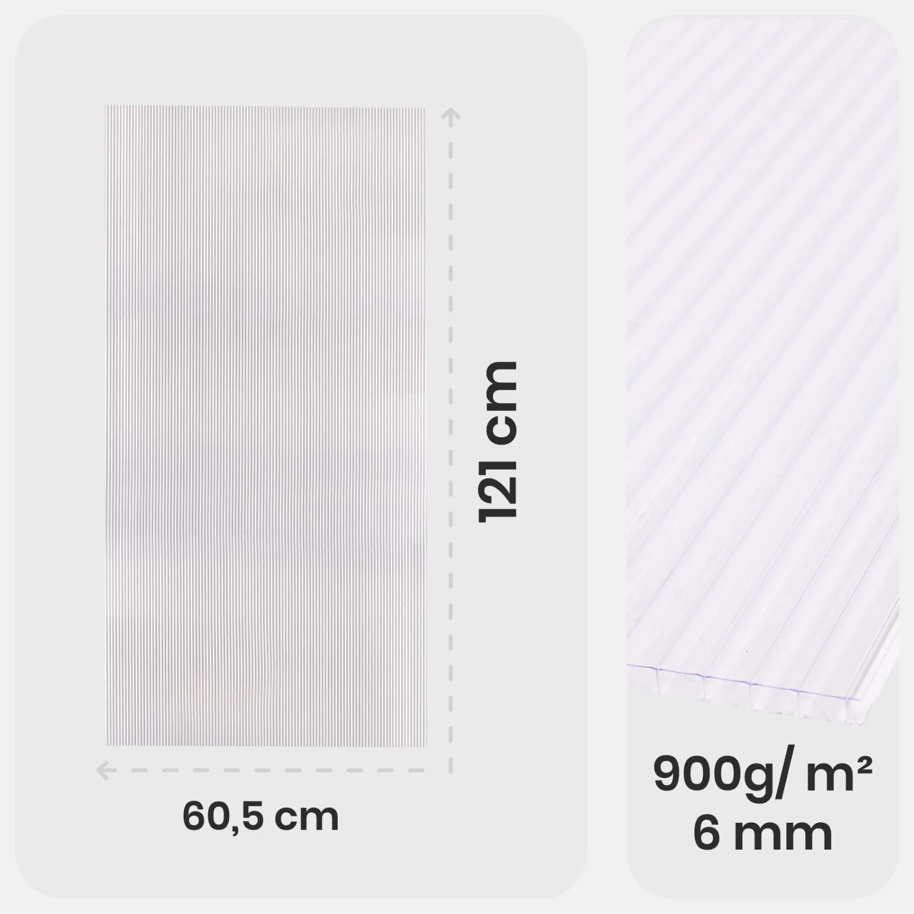 Polycabonat Hohlkammerstegplatten 10er-Set