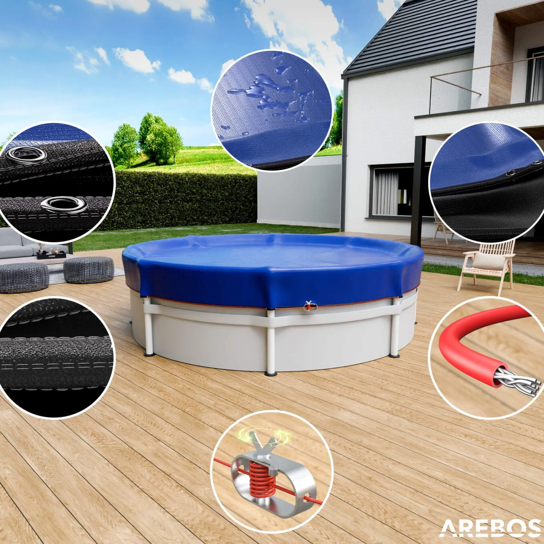 Poolabdeckung rund 420 cm (Für Ø 320-366cm Pools)