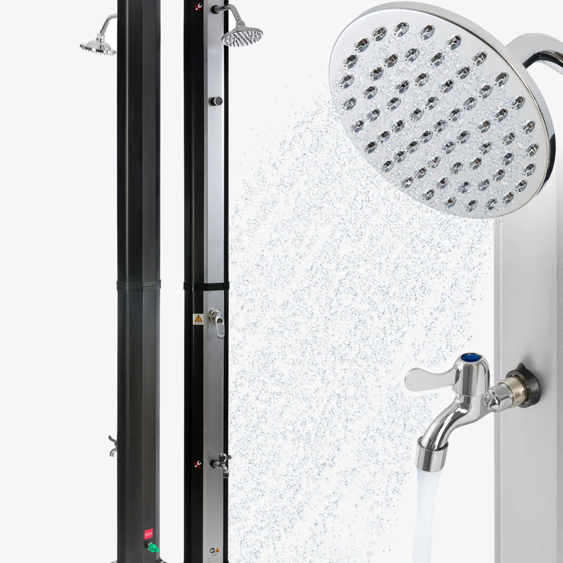 Solardusche 35L silber/schwarz mit Thermometer