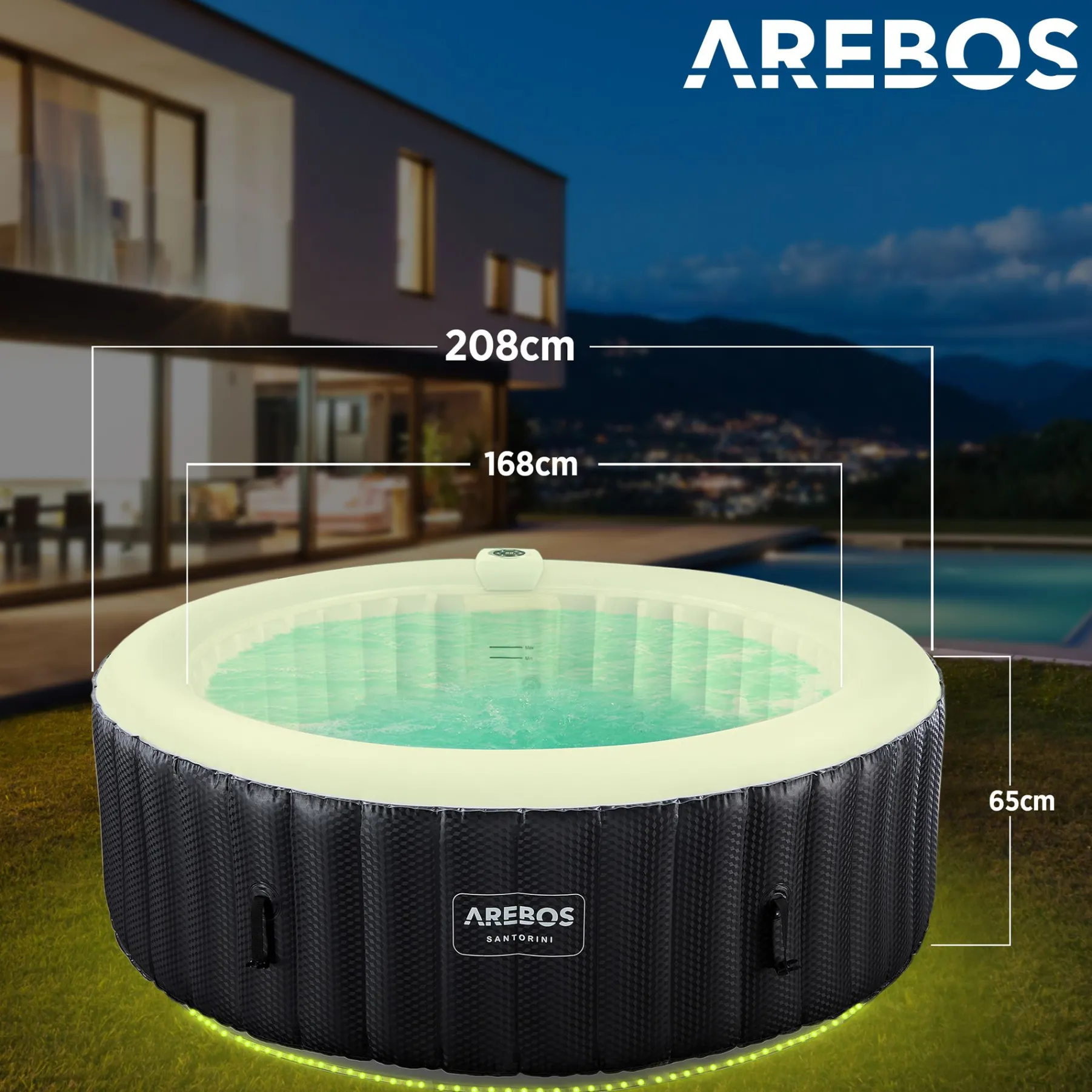 Spa Pool Santorini rund mit LED - 2400W