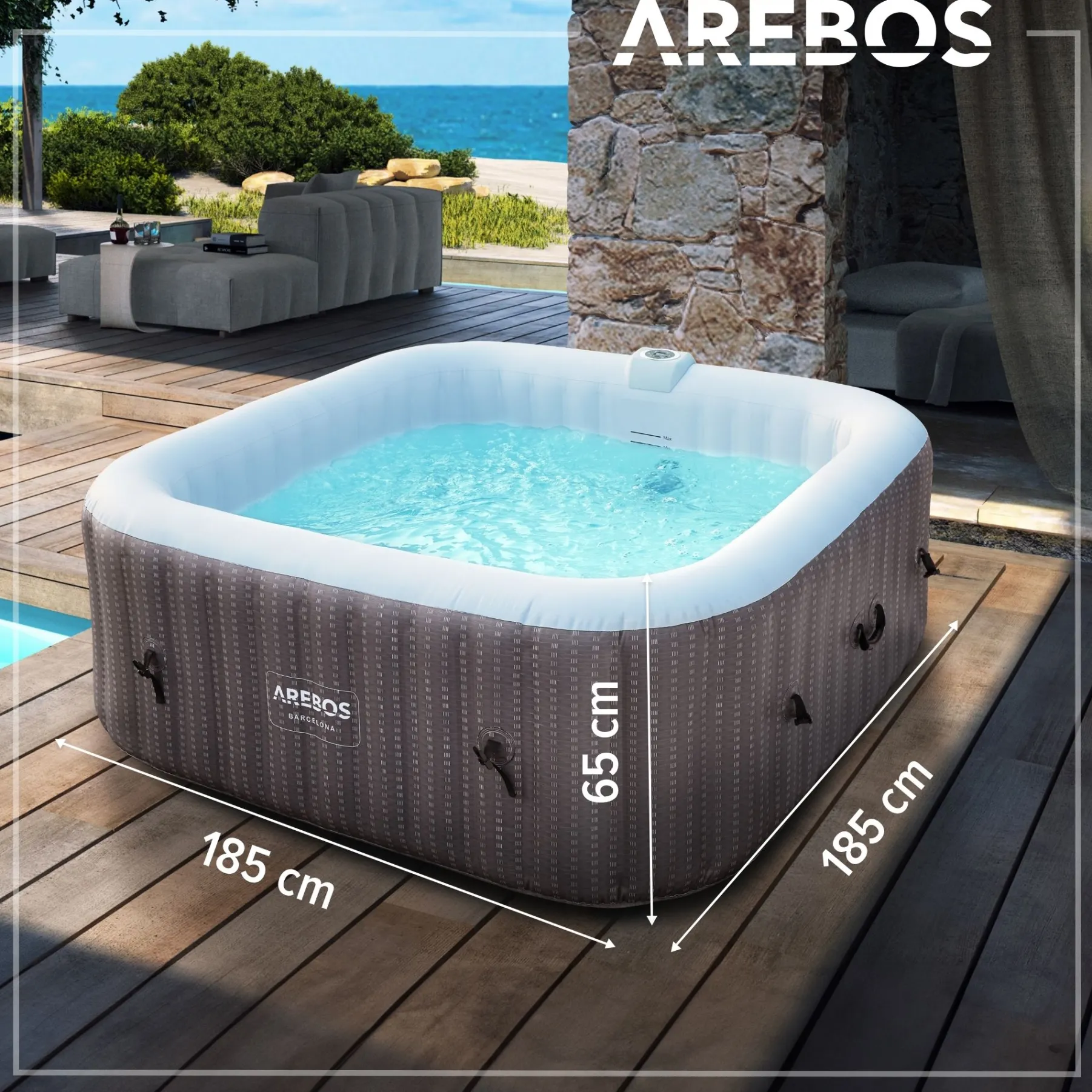 Spa Pool Whirlpool "BARCELONA" quadratisch