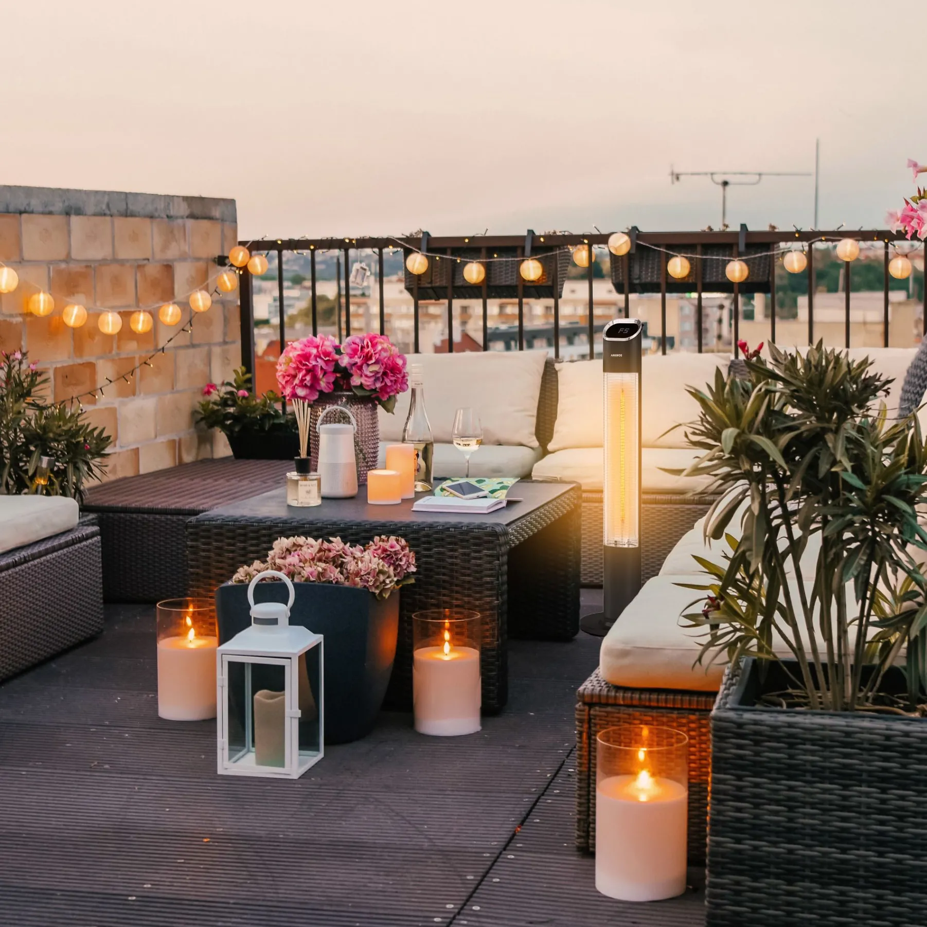 Terrassenheizstrahler Premium 2000W Schwarz