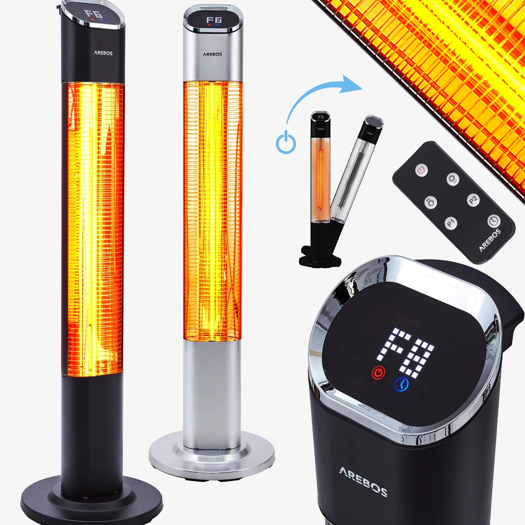 Terrassenheizstrahler Premium 2000W Schwarz