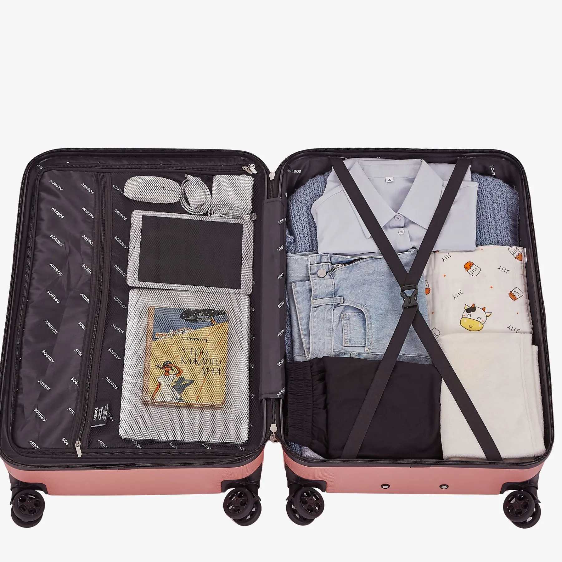 3 tlg. Reisekoffer Set Rosé-Gold