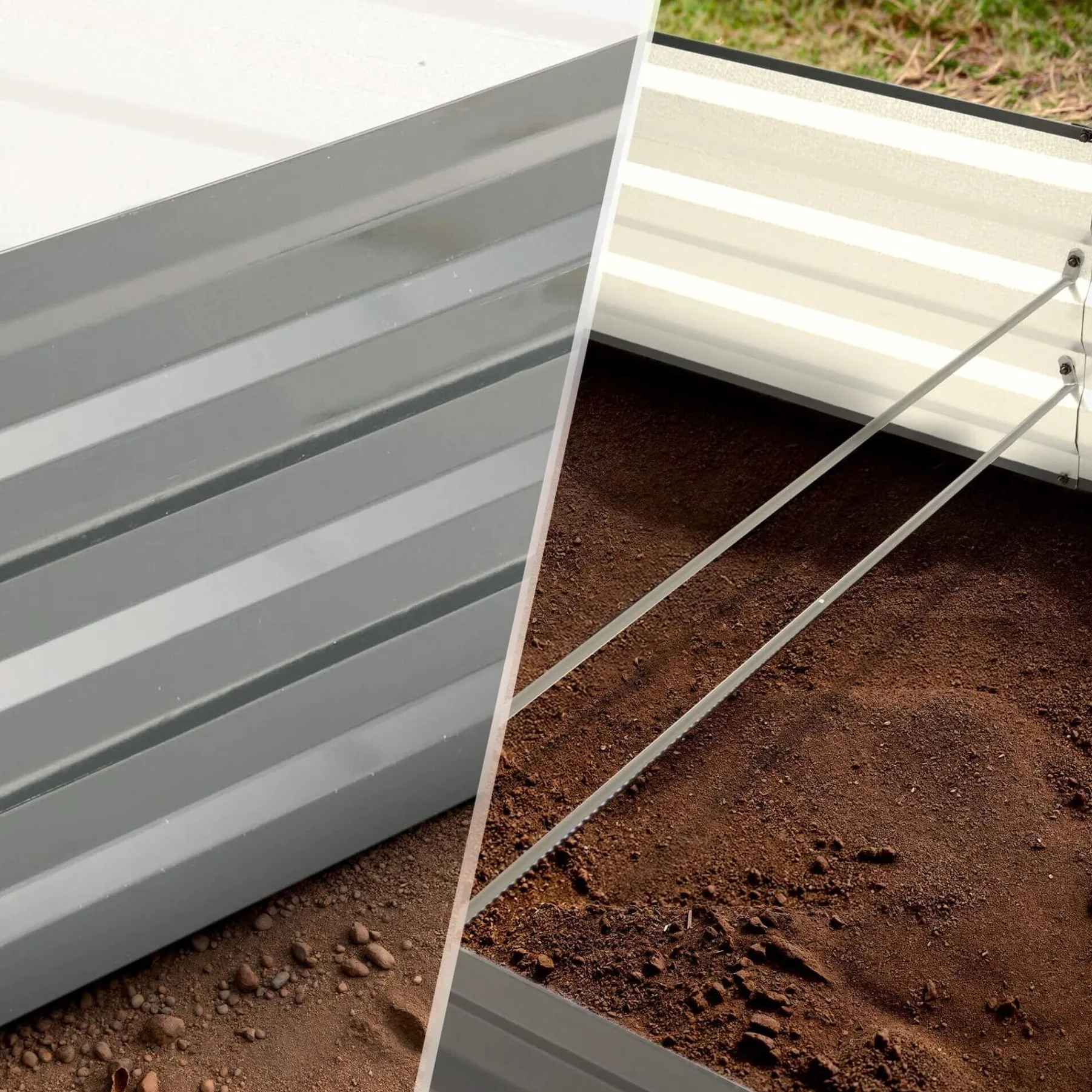 2x Metall Hochbeet 180 x 90 x 30 cm